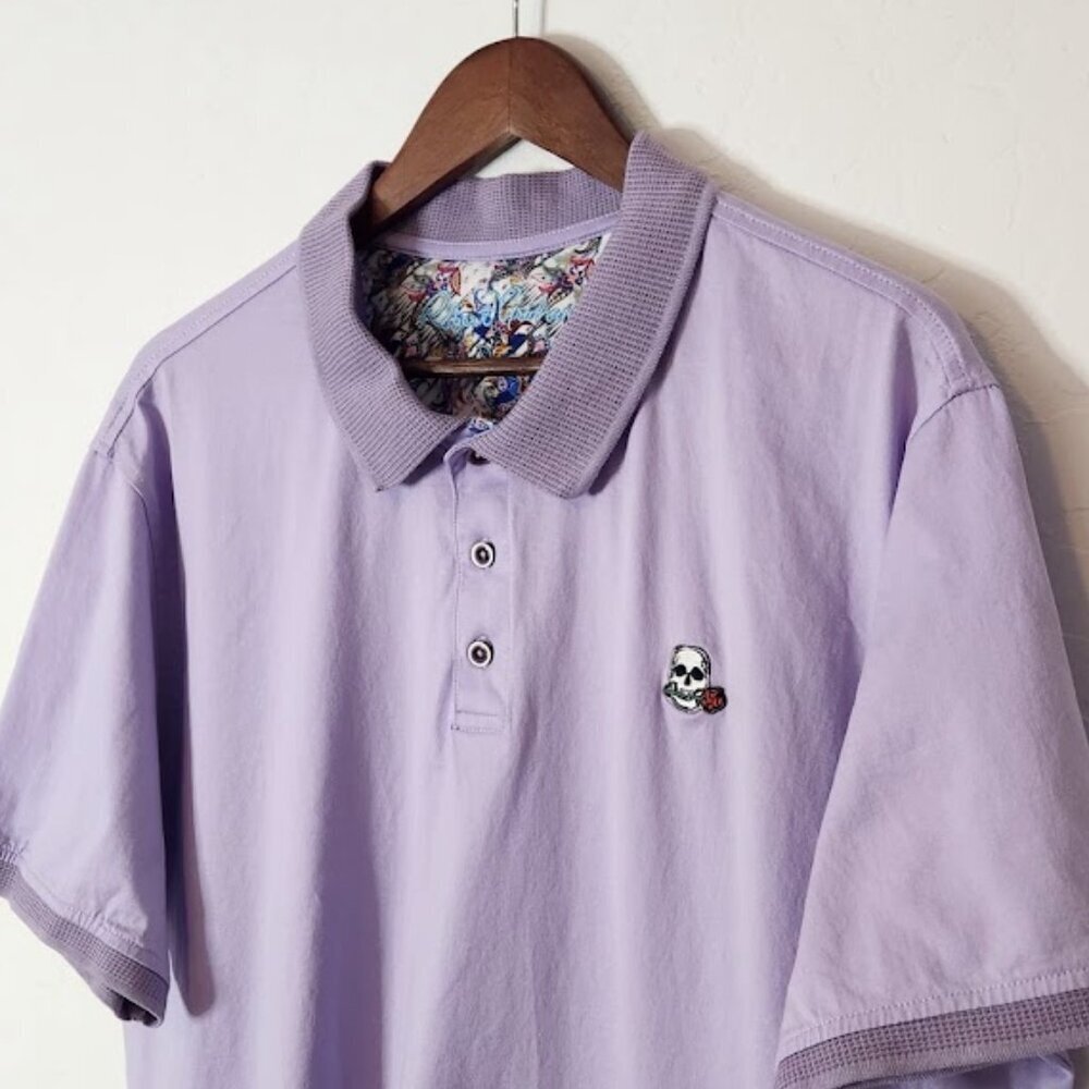 Robert Graham Men's Short Sleeve Polo Shirt Size 2XL - Picture 2 of 6